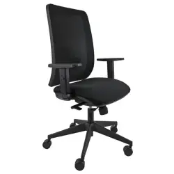(NVA/NE/EN/N) UNISIT SILLA RETRO 911 GIRATORIA SINCRO TRANSLAP C/RUEDAS REPOSABRAZOS AJUSTABLES TEJIDO NEGRO