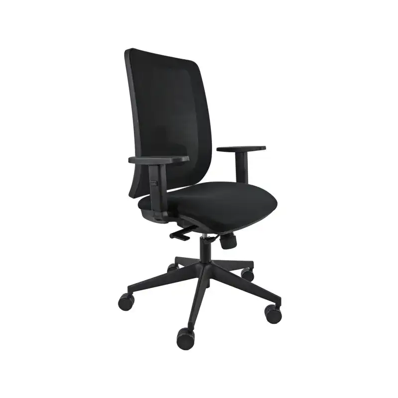 (NVA/NE/EN/N) UNISIT SILLA RETRO 911 GIRATORIA SINCRO TRANSLAP C/RUEDAS REPOSABRAZOS AJUSTABLES TEJIDO NEGRO