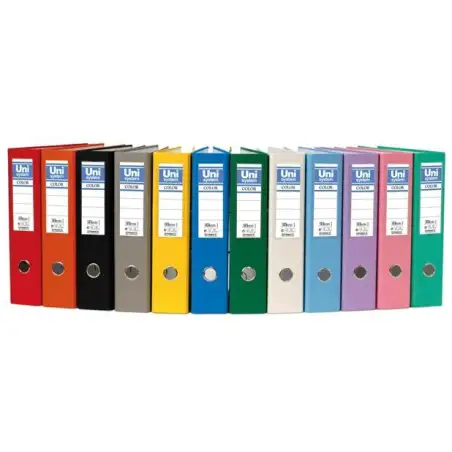 (92474) UNISYSTEM ARCHIVADOR PALANCA COLOR 65MM CANTONERA LARGA FOLIO CARTÓN FORRADO PP AZUL