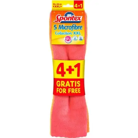 (12670) BAYETAS SPONTEX MICROTECH 40X38CM C/SURTIDOS -PACK 4+1U-