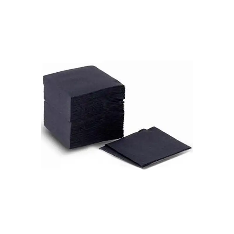 (20014) PAQUETE 100 SERVILLETAS 2 CAPAS 20X20 PASTA NEGRO
