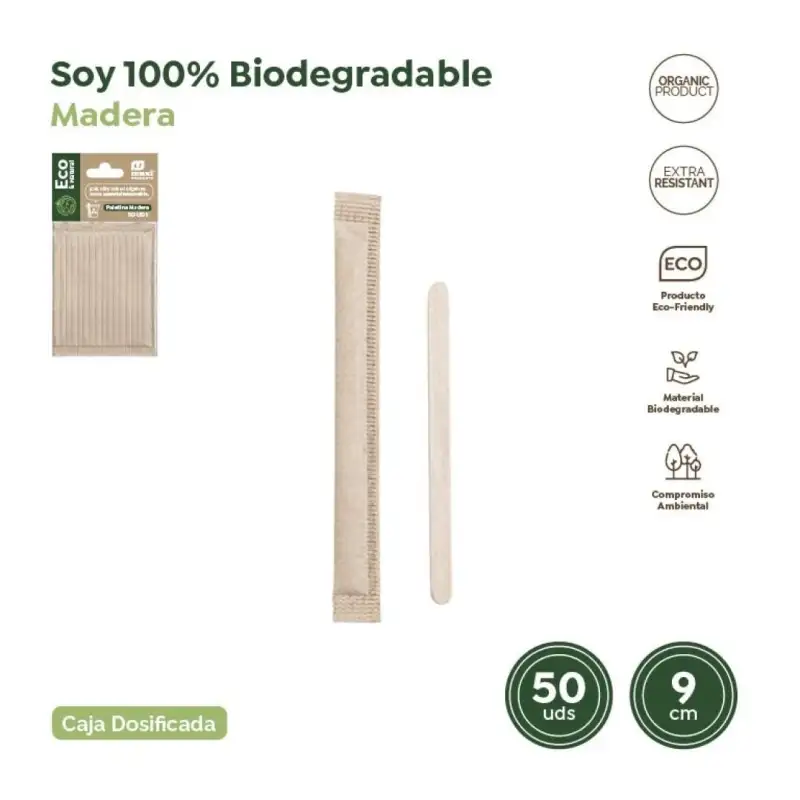 (30208) PALETINA DE MADERA 90X5X1 MM EN FUNDA DE PAPEL INDIVIDUAL -BOLSA 50U-