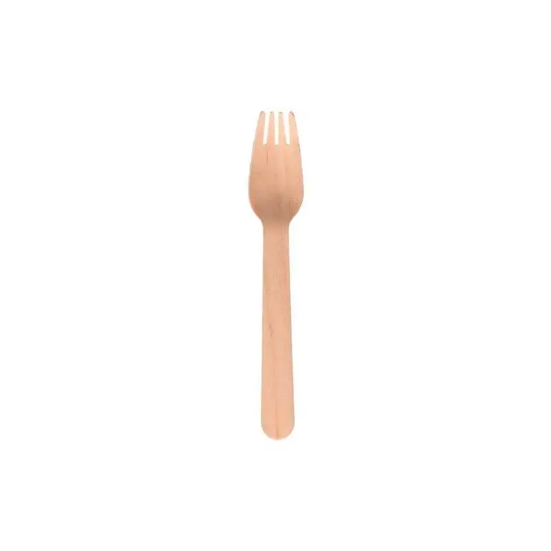(33242) TENEDOR MADERA 16CM MARRÓN -100U-