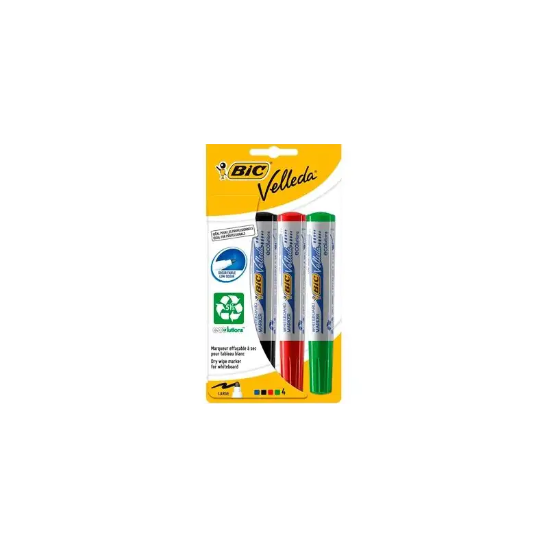(8757151) VELLEDA MARCADORES PIZARRA BLANCA 1701 PPUNTA REDONDA C/SURTIDOS BLÍSTER 4 UD