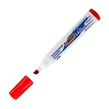 (904948) VELLEDA MARCADOR PIZARRA BLANCA ECOLUTIONS 1751 PUNTA BISELADA ROJO CAJA 12 UD