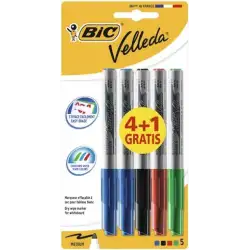 (9126461) VELLEDA MARCADOR PIZARRA BLANCA 1741 PUNTA REDONDA SURTIDOS BLISTER 4+1 UD GRATIS
