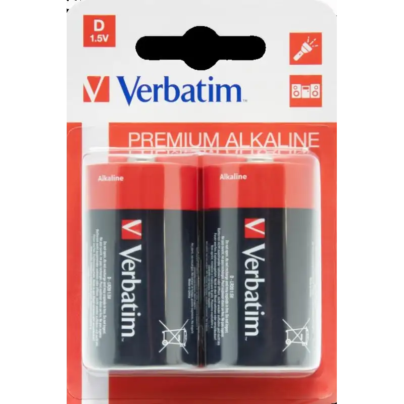 (49923) VERBATIM PILAS ALCALINAS D - LR20 - PACK 2 UDS