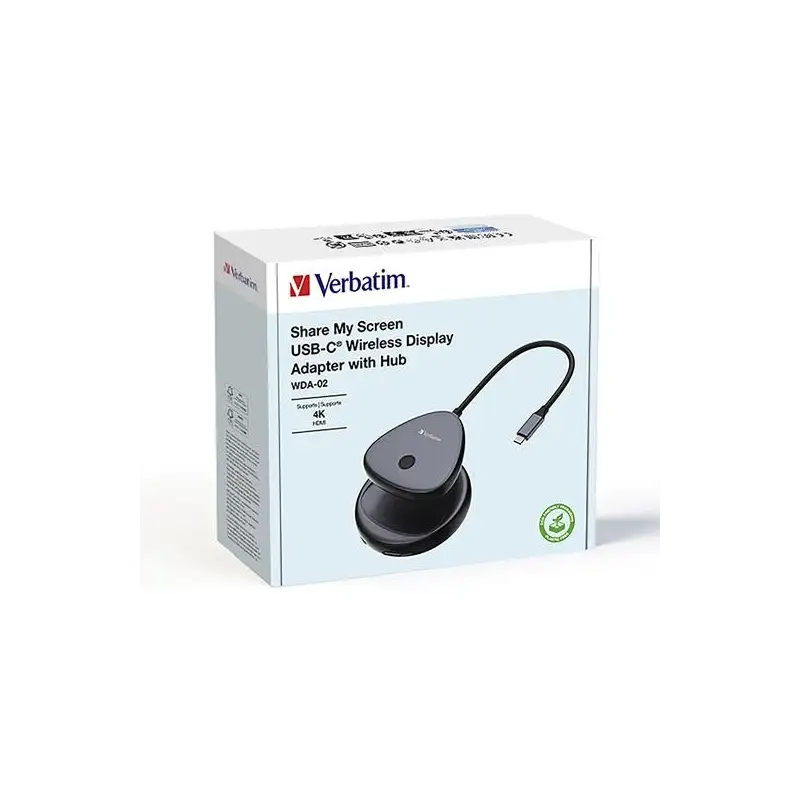 (32147) VERBATIM ADAPTADOR DE PANTALLA INALÁMBRICA USB TIPO-C SHARE MY SCREEN 4K WDA-02 1XHDMI 1XUSB