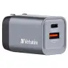 (32200) VERBATIM GNC-35 CARGADOR PARED GAN 35W USB-A 3.0 Y USB-C 3.0