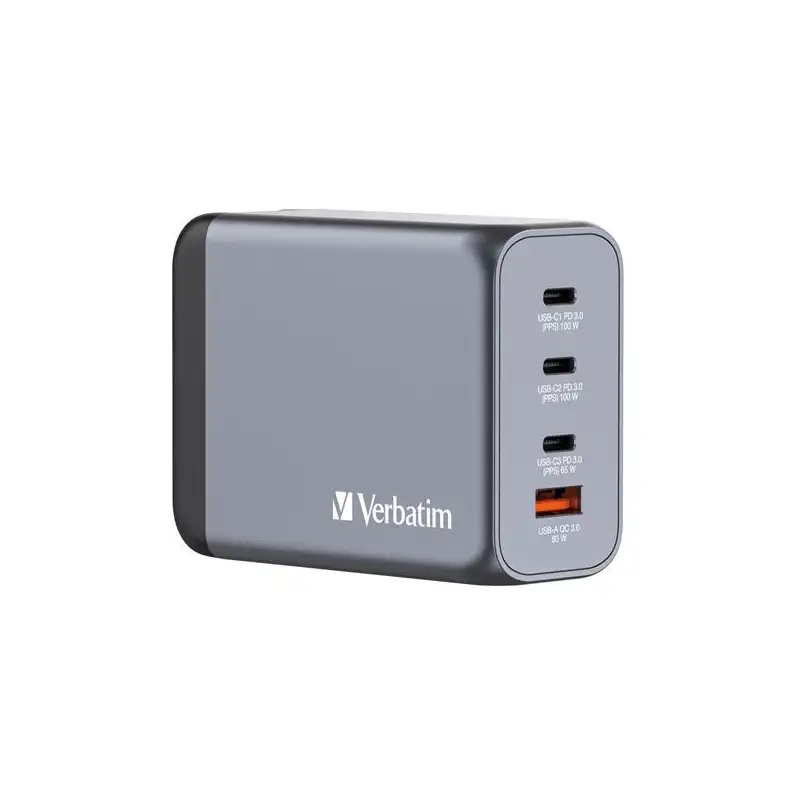 (32204) VERBATIM GNC-200 CARGADOR PARED GAN 200W USB-A 3.0 Y 3XUSB-C 3.0