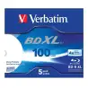 (43789) VERBATIM BD-R XL BLU-RAY 100GB 4X SPEED DATALIFE WHITE INKJET PRINTABLE - 5 EN CAJA JEWEL