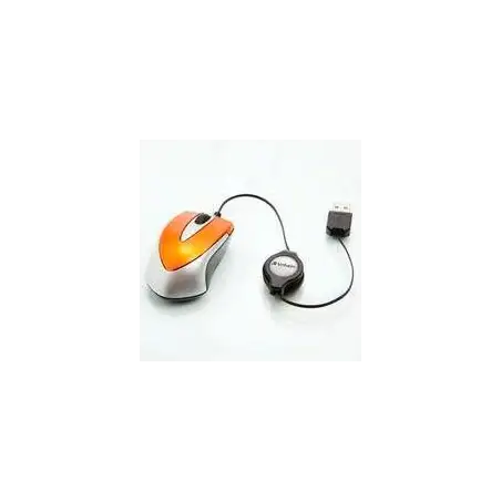 (49023) VERBATIM RATÓN GO MINI CABLE USB RETRÁCTIL 1000PPP ULTRAPORTÁTIL NARANJA