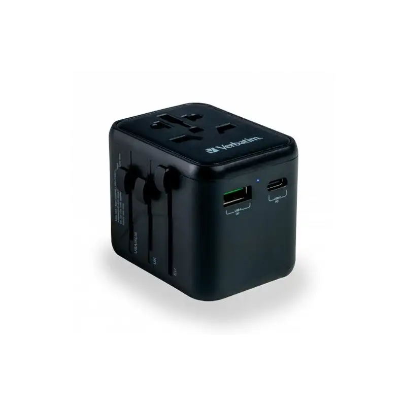 (49544) VERBATIM UTA-02 ADAPTADOR UNIVERSAL DE VIAJE CON 1 PUERTO USB-C - 1 PUERTO USB-A