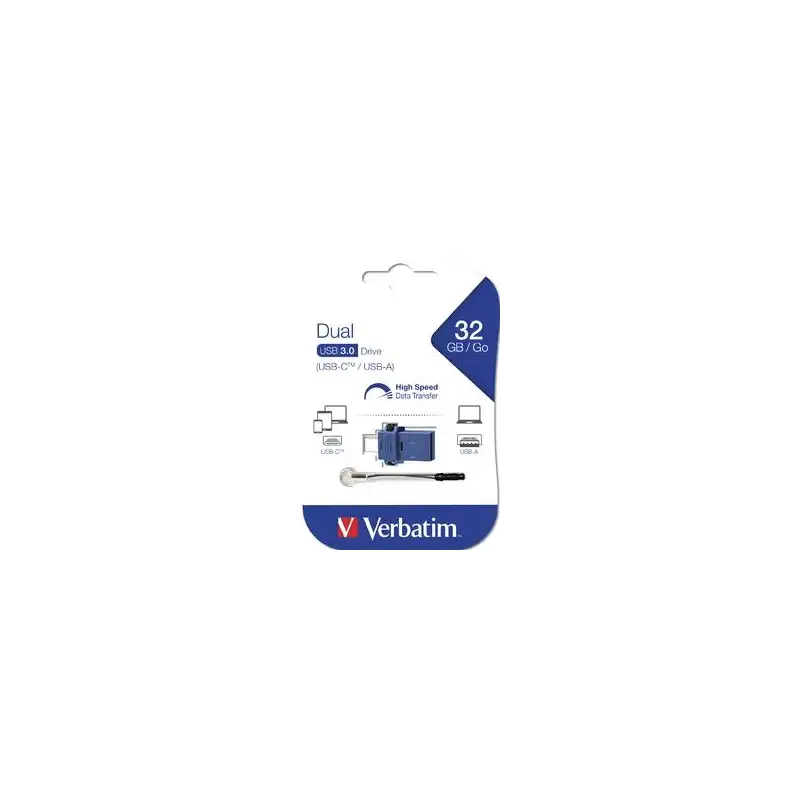 (49966) VERBATIM PENDRIVE GO 32GB HIGH SPEED DUAL USB-C/USB-A 3.0