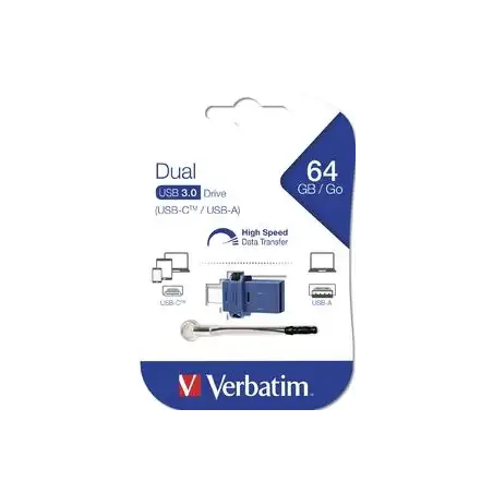 (49967) VERBATIM PENDRIVE DUAL STORE ´N´ GO 64GB USB 3.2/USB-C NEGRO