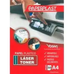 (0558UPPB150A4/50) YOSAN PAPEL PLÁSTICO PAPERPLAST A4 PELÍCULA DE POLIESTER 150 MICRAS IMPRIMIBLE PAQUETE 50H