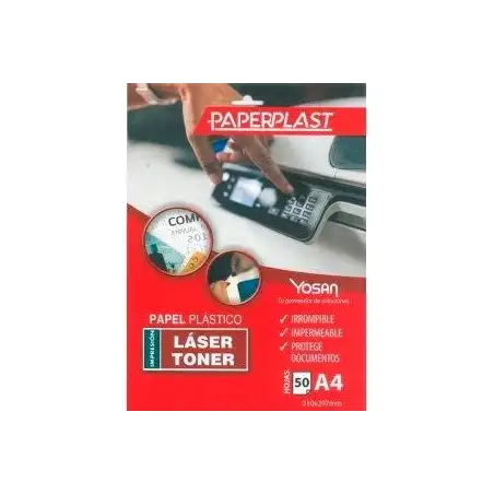 (0558UPPB150A4/50) YOSAN PAPEL PLÁSTICO PAPERPLAST A4 PELÍCULA DE POLIESTER 150 MICRAS IMPRIMIBLE PAQUETE 50H