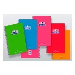 (2286-90) ZORRILLA CUADERNO ESPIRAL PREMIER 80H FOLIO 90GR HORIZONTAL T/ CARTÓN CONTRACOLADO EXTRADURO COLORES SURTIDOS