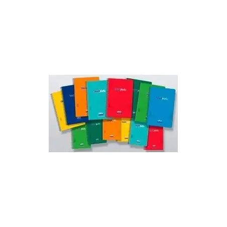 (6487-90) ZORRILLA CUADERNO ESPIRAL TAUROPLASTIC 80H CUARTO 90GR PAUTA 3.5 T/ PP COLORES SURTIDOS