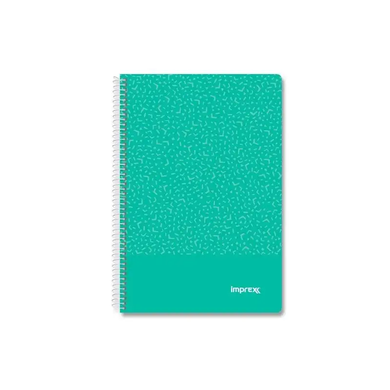 (IMP0103) IMPREX CUADERNO ESPIRAL TAPA PP FOLIO 80H 90GR 4X4 VERDE