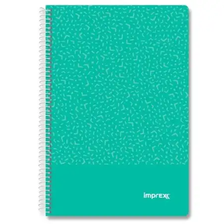 (IMP0103) IMPREX CUADERNO ESPIRAL TAPA PP FOLIO 80H 90GR 4X4 VERDE