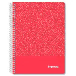 (IMP0104) IMPREX CUADERNO ESPIRAL TAPA PP A5 80H 90GR 4X4 ROJO