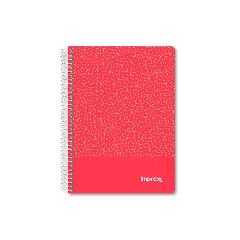 (IMP0104) IMPREX CUADERNO ESPIRAL TAPA PP A5 80H 90GR 4X4 ROJO