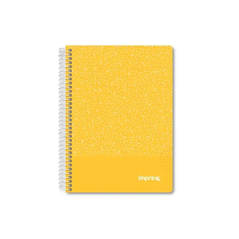 (IMP0106) IMPREX CUADERNO ESPIRAL TAPA PP A5 80H 90GR 4X4 AMARILLO