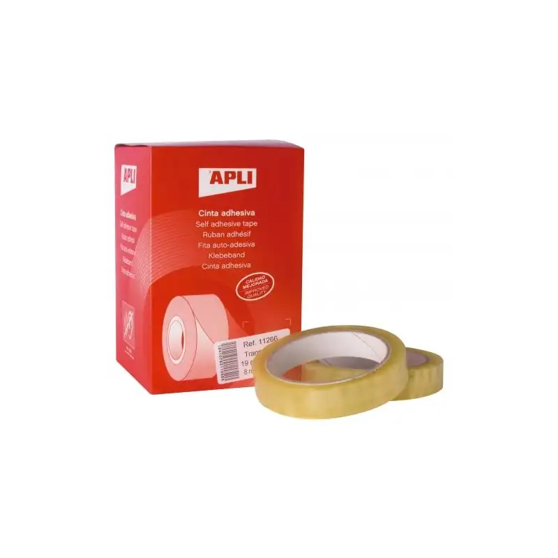 (11266) APLI CINTA ADHESIVA TRANSPARENTE ROLLO 19MM X 66M PACK 8 UD