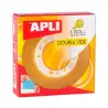 (11505) APLI CINTA ADHESIVA TRANSPARENTE DOBLE CARA ROLLO 15MM X 10M PACK 20U