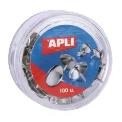 (11726) APLI CHINCHETAS NIQUELADAS CAJA 100 UD -PACK 16 CAJAS-
