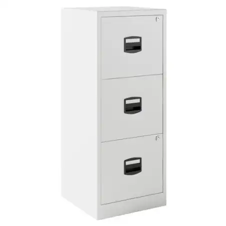 (PFA3F-BA5) BISLEY ARCHIVADOR METÁLICO PFA 3 CAJONES A4 FONDO 40CM BLANCO