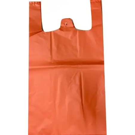 (54188) BOLSA DE ASA ANÓNIMA 42X53CM 50 MICRAS 70% RECICLADO NARANJA PAQUETE 1KG