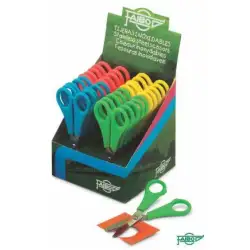 (TE13E) FAIBO TIJERAS ESCOLARES 13CM SIMÉTRICAS MANGO C/SURTIDOS
