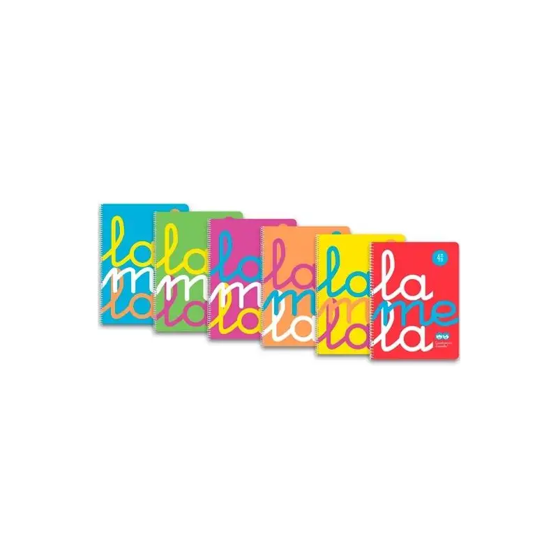 (7FTP05S6) LAMELA CUADERNO ESPIRAL 80H FOLIO 90GR CUADROVÍA 5MM CUBIERTA PP FLÚOR C/SURTIDOS