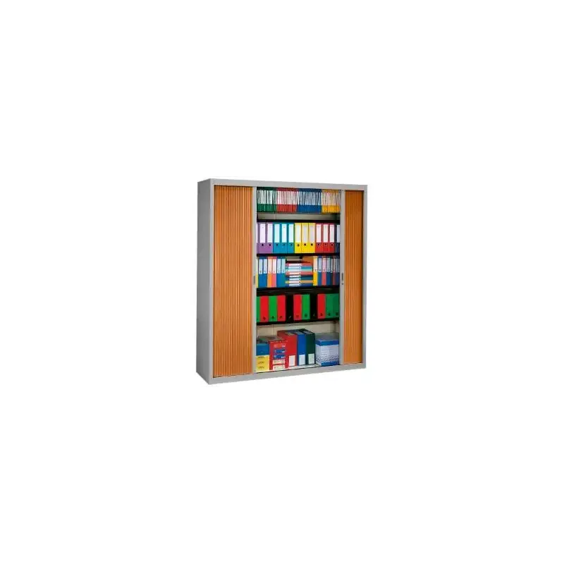 (NG1980E-7035/060) ARMARIO METÁLICO DOS PUERTAS PERSIANA CORREDERAS 100X45X198 CM (ANCHO X FONDO X ALTO) INCLUYE 4 BALDAS  MA...