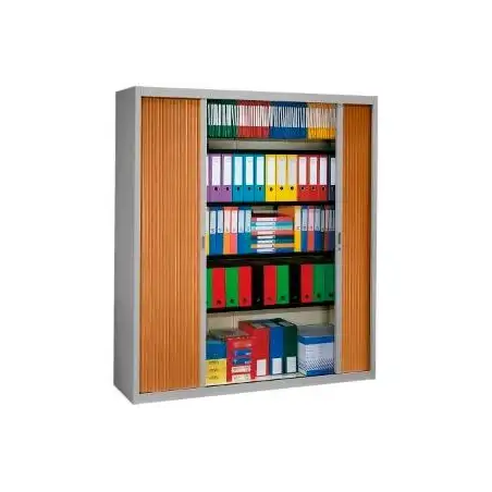 (NG1980E-7035/060) ARMARIO METÁLICO DOS PUERTAS PERSIANA CORREDERAS 100X45X198 CM (ANCHO X FONDO X ALTO) INCLUYE 4 BALDAS  MA...