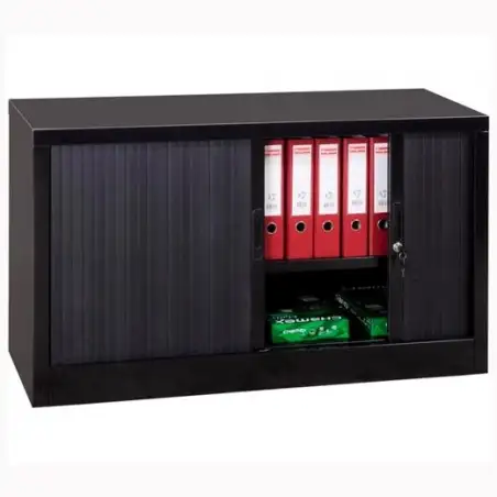 (SDC/FP.1010.A) ARMARIO METÁLICO DOS PUERTAS PERSIANA CORREDERAS 100X45X100 CM (ANCHO X FONDO X ALTO) INCLUYE 2 BALDAS ACABAD...