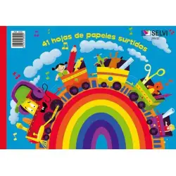 (3500) SELVI CUADERNO PARA MANUALIDADES CON 41 HOJAS 24X32CM DE PAPELES SURTIDOS