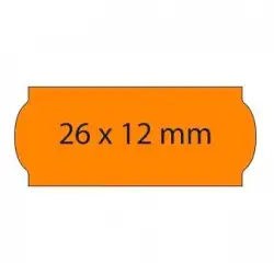 (025023L) SWING ETIQUETAS ADHESIVAS REMOVIBLES OPEN PARA PRECIOS 26X12MM ROLLO 1500 NARANJA FLÚOR