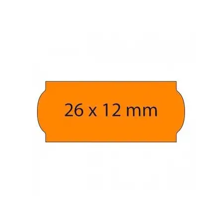 (025023L) SWING ETIQUETAS ADHESIVAS REMOVIBLES OPEN PARA PRECIOS 26X12MM ROLLO 1500 NARANJA FLÚOR