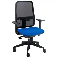 (BLYTN/BRF/EB) UNISIT SILLA BLAZE GIRATORIA SINCRO REPOSABRAZOS AJUSTABLES RESPALDO MALLA NEGRO Y ASIENTO ACOLCHADO AZUL