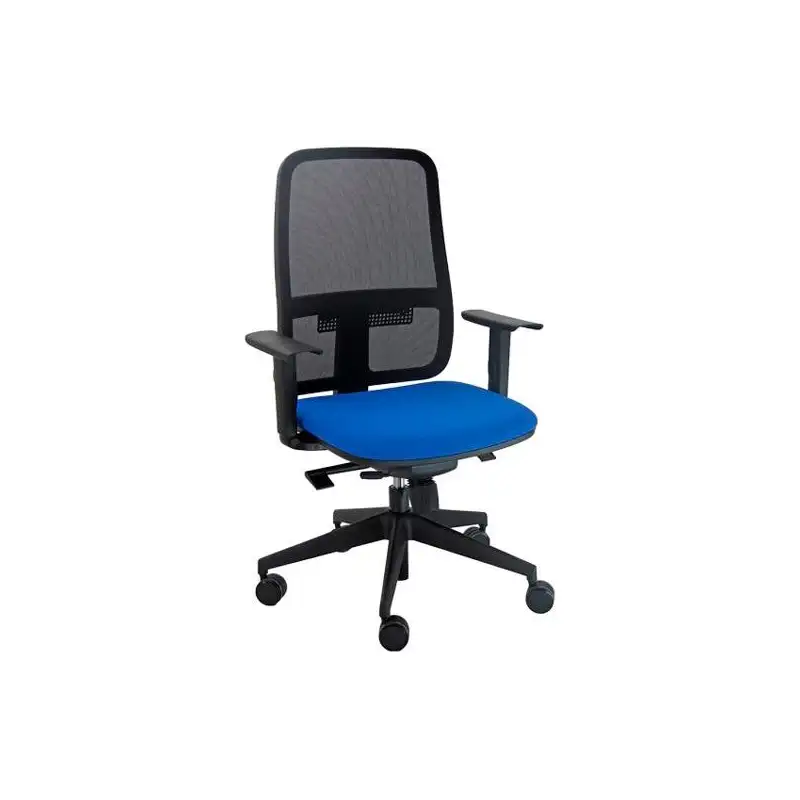 (BLYTN/BRF/EB) UNISIT SILLA BLAZE GIRATORIA SINCRO REPOSABRAZOS AJUSTABLES RESPALDO MALLA NEGRO Y ASIENTO ACOLCHADO AZUL