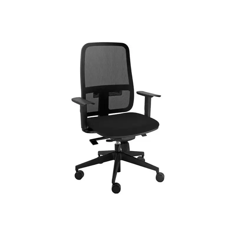 (BLYTN/BRF/EN) UNISIT SILLA BLAZE GIRATORIA SINCRO REPOSABRAZOS AJUSTABLES RESPALDO MALLA NEGRO Y ASIENTO ACOLCHADO NEGRO