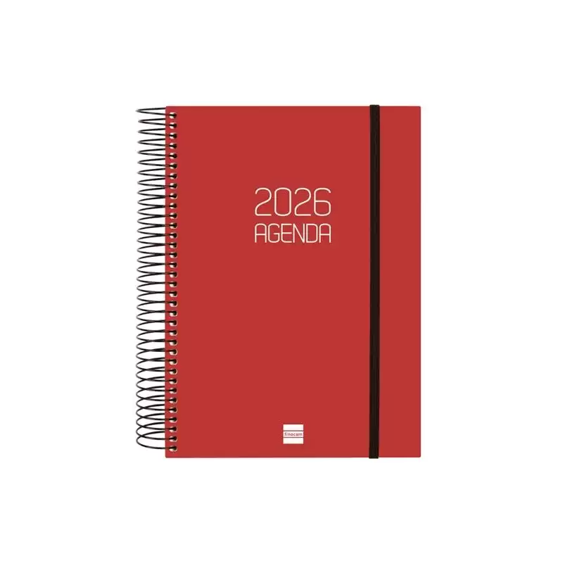 (742917426) FINOCAM AGENDA ESPIRAL OPAQUE E10-155X212MM 1DP TAPA PP BURDEOS 2026
