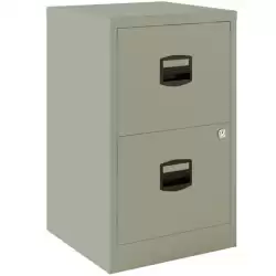 (PFA2-V7) BISLEY ARCHIVADOR METALICO 2 CAJONES ARCHIVO CARPETAS COLGANTES A4 FONDO 40CM GRIS
