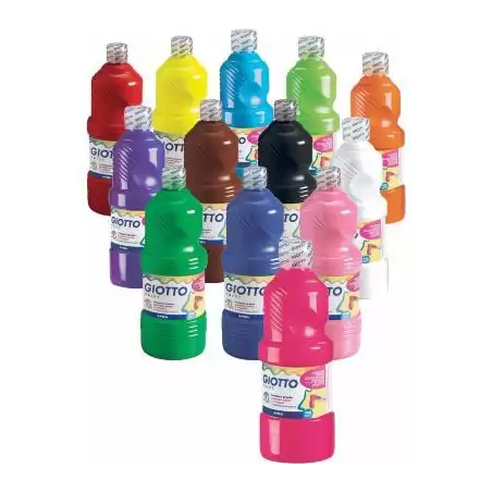 (F535324) GIOTTO TÉMPERA ESCOLAR LAVABLE NEGRO BOTELLA 500 ML