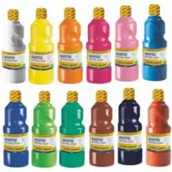 (F535515) GIOTTO TÉMPERA ESCOLAR LAVABLE AZUL CYAN BOTELLA 1000 ML