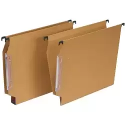 (00010149) GRAFOPLÁS CARPETAS COLGANTES VISOR LATERAL A4 LOMO V CARTULINA FSC PACK 50 KRAFT