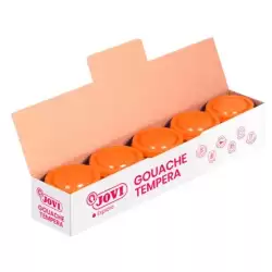 (50306) JOVI TÉMPERA ESCOLAR ESTUCHE 5 BOTES NARANJA DE 35ML